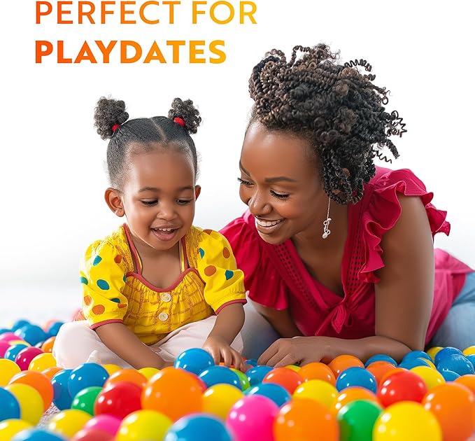 Playz Soft Plastic Mini Ball Pit Balls 500 Count - w/ 8 Vibrant Colors - Crush Proof, No Sharp Edges, Non Toxic, Phthalate & BPA Free for Baby Toddler Ball Pit, Play Tents & Tunnels Indoor & Outdoor
