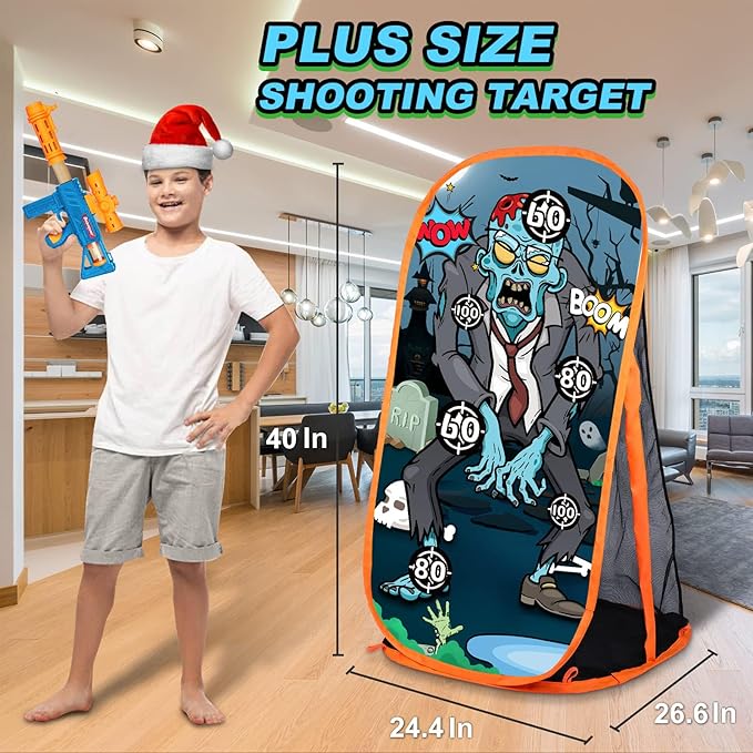 Quanquer Shooting Games Targets Compatible with Toy Foam Blaster Balls Popper, Ideal Festival Birthday Toys for Boys Indoor Outdoor Backyard Kids Shooting Practice