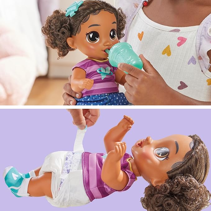 Baby Alive Super BFF Tilly Tinker Black Hair Dress Up Baby Doll Playset, 11 Inches, Toys for 3 Year Old Girls & Boys & Up (Amazon Exclusive)