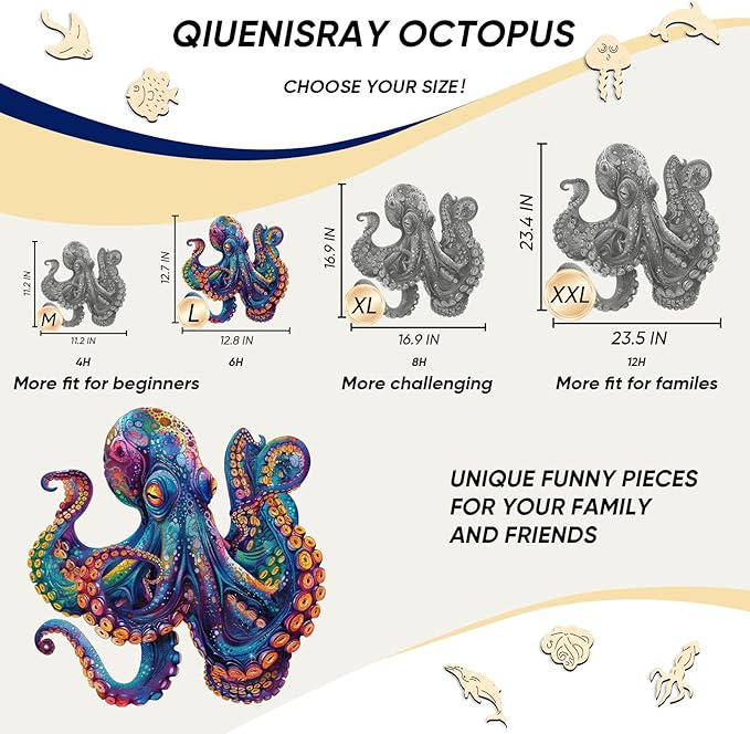 Qiuenisray Wooden Puzzle for Adults, Wooden Jigsaw Puzzles, Beautiful Wooden Puzzle with Box Birthday Gifts for Adults and Kids Family Game 300 Pieces 12.8x12.7 in