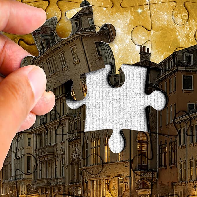 Venice Scenic Puzzles for Adults 1000 Pieces, Vintage Pretty Nature Landscape Starry Night Jigsaw Puzzle, Aesthetic Challenging Italy Moon Stars Puzzle