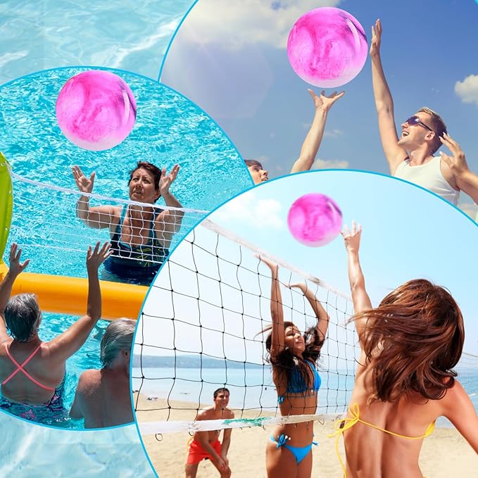 Grevosea 15 Inch Large Bouncy Ball Inflatable Balls Beach Ball Marbleized Bouncy Ball Colorful Cloud Bouncing Balls for Adults Pet Outdoor Summer Beach Party Supplies School Water Fun