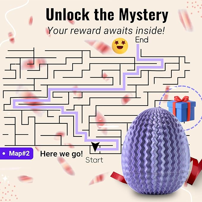 Maze Egg Money Puzzle Gift Box: Available in 4 Unique Internal Designs - Secret Cash Holder & Surprise Gift Container for Easter, Birthday, Wedding - Fun Brain Teaser Toy for Kids & Adults