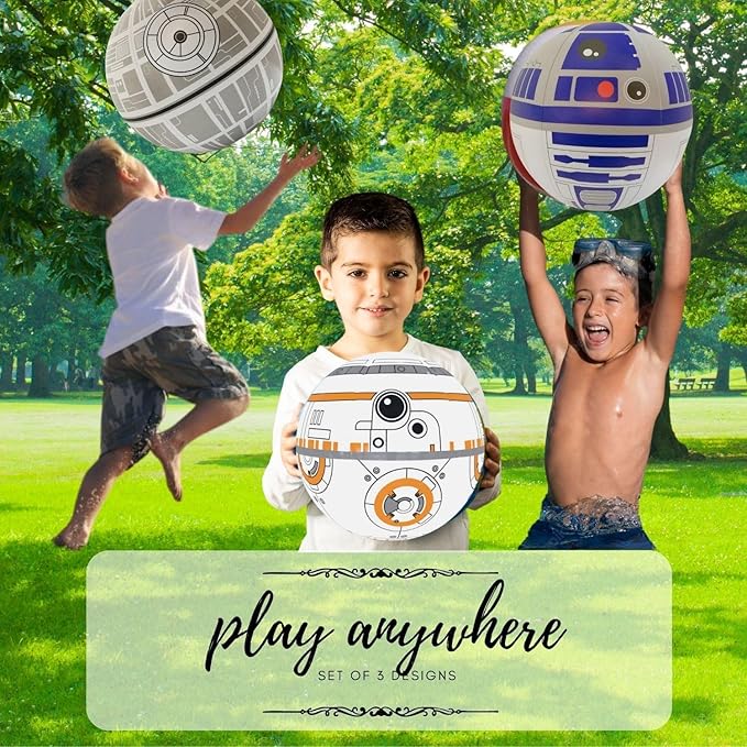 Large Play Balls Set of 3 - Fun Indoor and Outdoor Gift, Size 14 Inches - Can Use for Play/Room Decor/Party Decor/Pool Inflatable Water Toys - Size Large