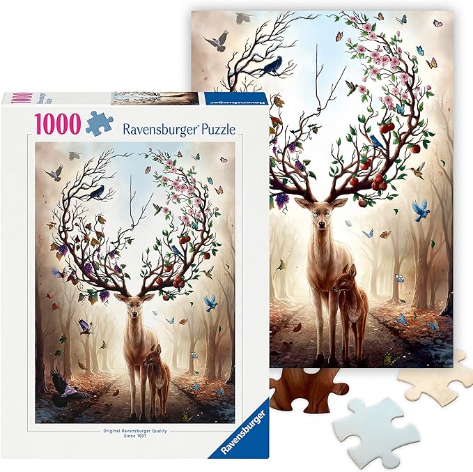 Ravensburger - Fantasy Deer - 1000 Piece Jigsaw Puzzle - Stunning, Vivid Imagery of a Mythical Deer - Bold Colors - Mysterious Scene - Ideal Gift - Frameable Art - Screen-Free Fun - Puzzles for Adults