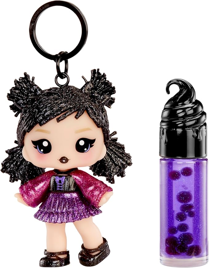 Yummiland Lip Gloss Doll: Sour Sweeties - Blake Licorice Includes DIY Lip Gloss + Removable Keychain, Cosmetic Play, Collectible, Ages 4+