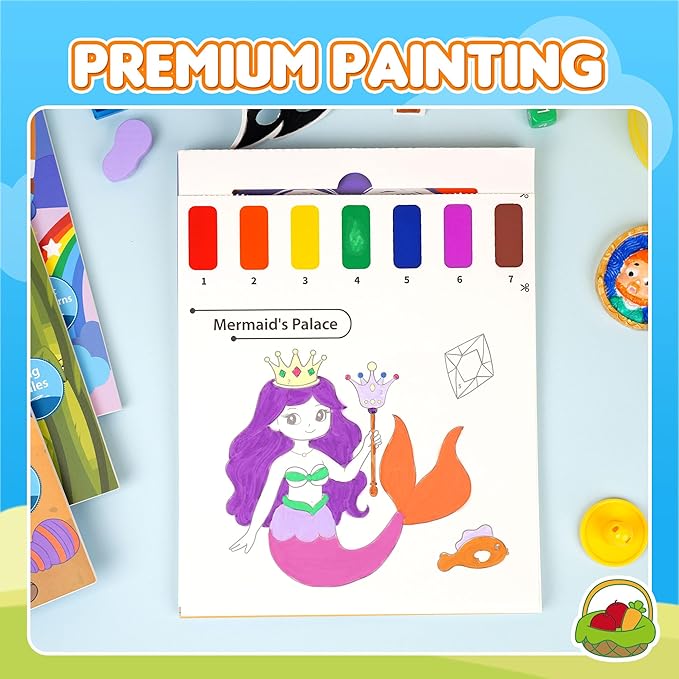 YPLUS Paint with Water Books for Toddlers, Art Craft Toys Watercolor Painting Paper, Gift for Kids Ages 1-3, 2-4, 4-6, Drawing with Brush - Traffic