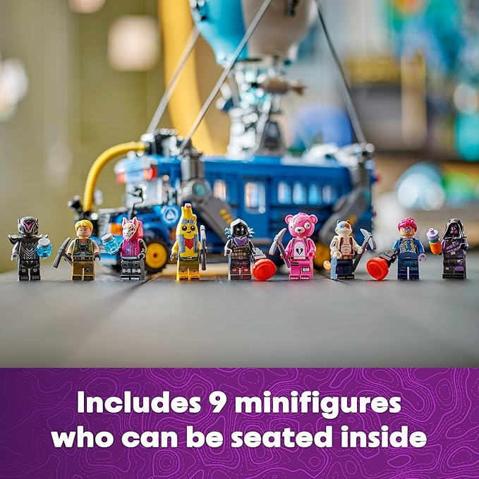 LEGO Fortnite Battle Bus Building Toy - Collectible Fortnite Toy for Kids, Boys & Girls, Ages 10+ - Pretend Play Set with 9 Minifigures from Video Game - Gift for Birthdays - 77073