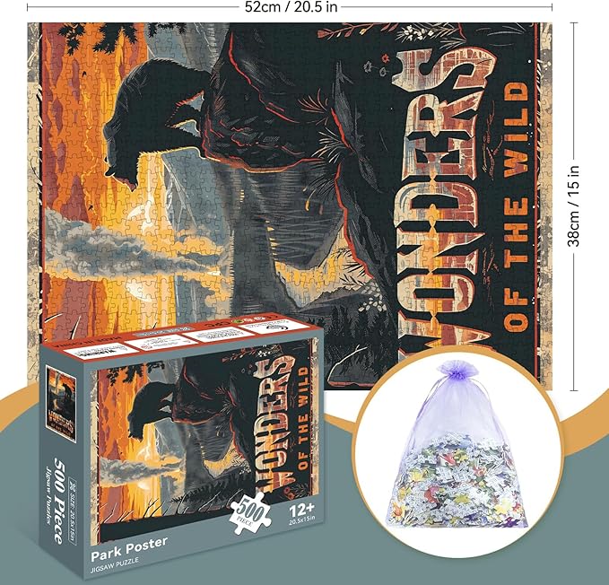 500 Piece Puzzle for Adults –National Park Wild Nature Jigsaw Puzzles 500 Pieces, Puzzles for Adults 500 Pieces, Challenging Perfect for Game Nights, 20.5 X 15 in