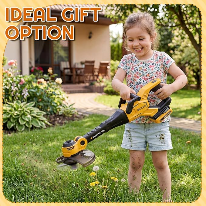 3 Pcs Toy Gardening Tool Set for Kids Toy Leaf Blower Chainsaw Weed Trimmer Play Set with Lights and Sounds Birthday Gifts for Christmas Boys Girls