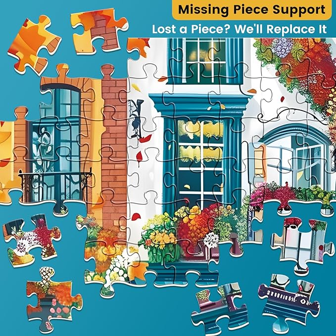 500 Piece Puzzle for Adult,Romantic Time Jigsaw Puzzle with Letters on Back,Interlock Perfectly No Dust,Perfect for Seasonal Vibes,Home Decor Birthday Party Gift for Men Women Elders Seniors,20.5*15In