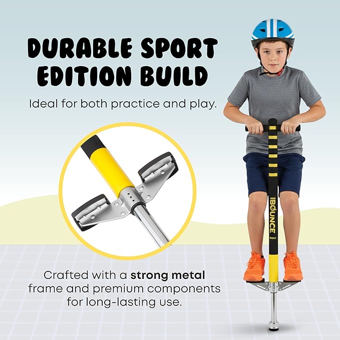 New Bounce Pogo Stick for Kids - Pogo Sticks, 40 to 80 Lbs - Sport Edition, Quality, Easy Grip, PogoStick for Hours of Wholesome Fun