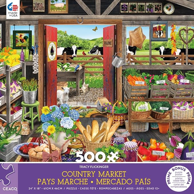 Ceaco - Tracy Flickinger - Country Market - 500 Piece Jigsaw Puzzle