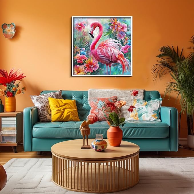 PICKFORU Pink Flamingo Puzzles for Adults 1000 Pieces, Colorful Flower Spring Garden Puzzle, Plant Animal Jigsaw Puzzles