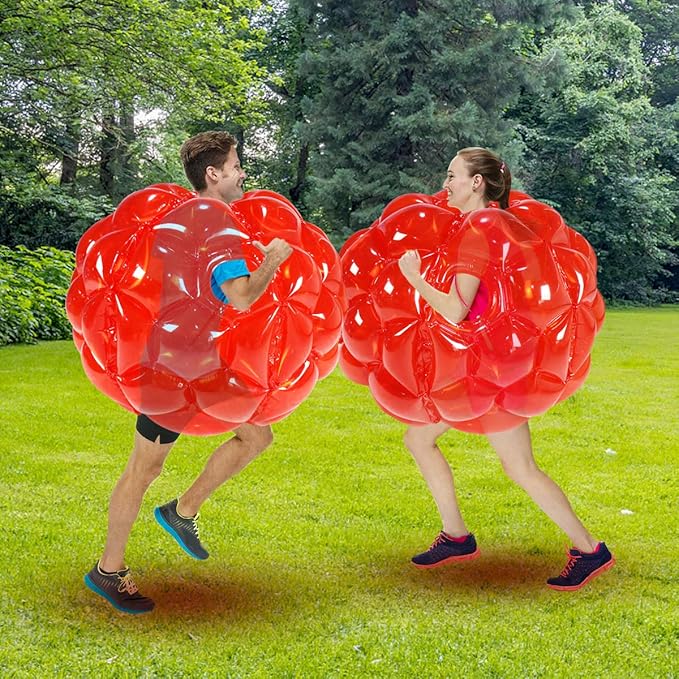 SUNSHINEMALL 2 Pack Inflatable Bumper Balls for Kids Giant Zorb Ball Sumo Balls Human Hamster Ball Bubble Balls for Adults Full Body Buddy Outdoor Toys for Kids(36" Red)