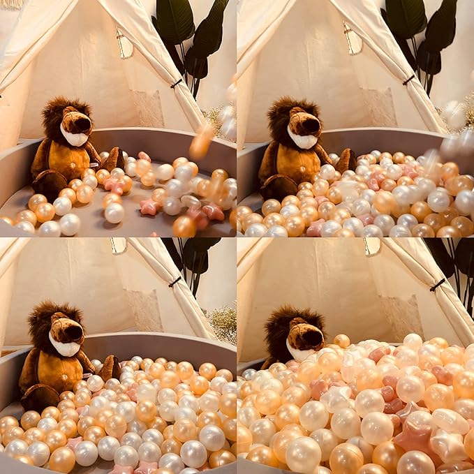 Realhaha Ball Pit Balls 50 100 200 500, Star Shapes for Babies Kids Playpen Plastic Balls for Babies Ball Pool Puppy Playballs