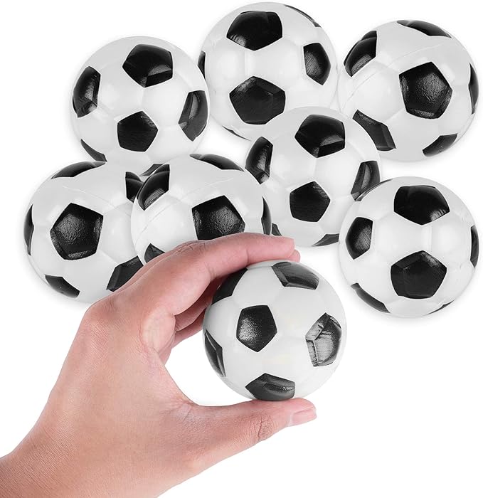 Super Z Outlet Mini Foam Sports Balls for Kids Adults Mini Baseball Football Basketball Soccer Stress Bulk Toy Game Party Decoration Relaxable (Soccer) - Pack of 12
