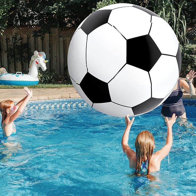Lewtemi Big Inflatable Giant Soccer Ball Large Inflatable Beach Sport Ball Pool Party Decoration Toys Oversized Jumbo Beach Toy for Pool Water Sports Games