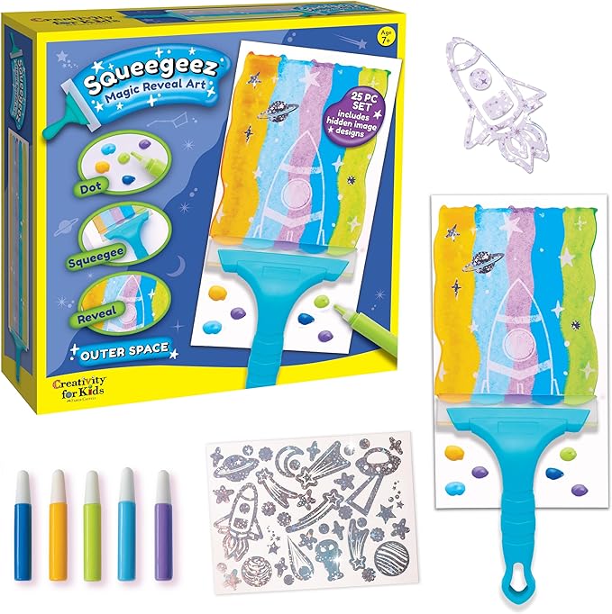Creativity for Kids Squeegeez Magic Reveal Craft Kit: Outer Space - Craft Activities for Kids, Outer Space Gifts for Girls and Boys (Ages 7+)