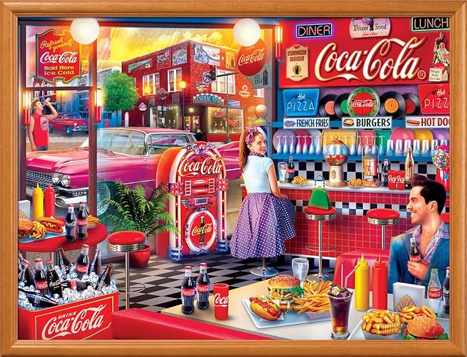 MasterPieces 300 Piece EZ Grip Jigsaw Puzzle - Coca-Cola Soda Fountain - Family-Friendly Fun - 18”x24"