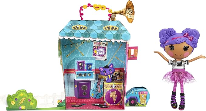 Lalaloopsy Doll- Storm E. Sky and Cool Cat, 13" Rocker Musician Doll with Purple Hair, Pink/Black Outfit & Accessories, Reusable House Playset- Gifts for Kids, Toys for Girls Ages 3 4 5+ to 103 Years