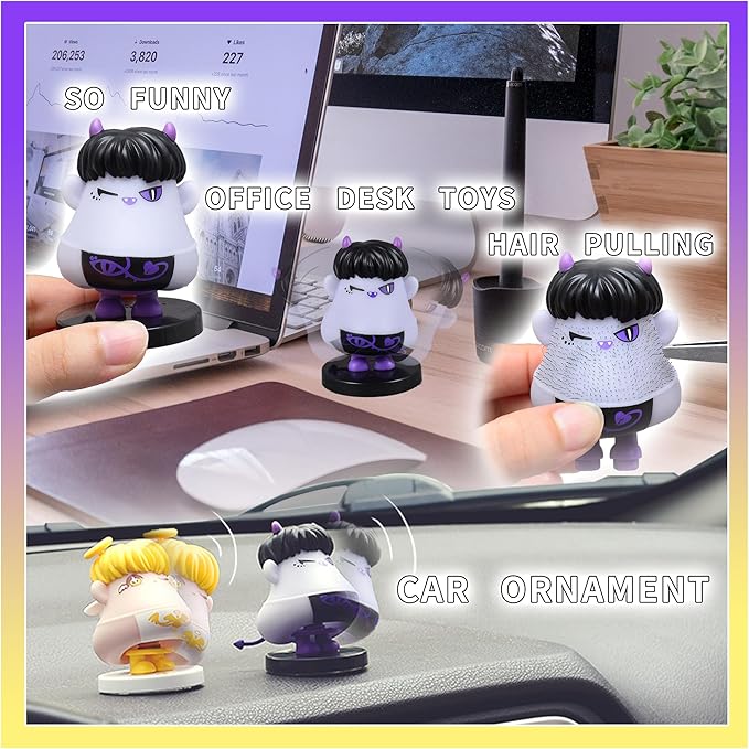 Demons Trichotillomania Picking Fidget Toys for Halloween Christmas Party Gift Treat Bag,Skin Picking Toys Bobblehead Dashboard Car Deco for 14+Ages and Adults Car Interior Desk Ornaments Gifts