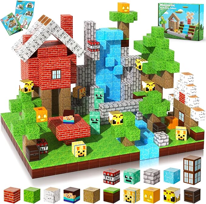 Magnetic Blocks-100PCS Magnetic Building Blocks, Magnetic Tiles Kids Build Cubes 2026 Upgraded STEM Game Toys, Christmas Birthday Gifts for Boys & Girls Ages 3+