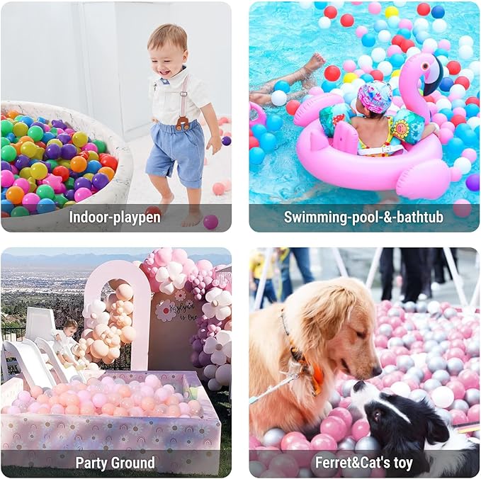STARBOLO Ball Pit Balls - 500 Bulk Mixed Rainbow Stars Crush Proof Plastic Children's Toy Balls Star Ocean Balls for Birthday Party Christmas Water Toy Indoor Outdoor
