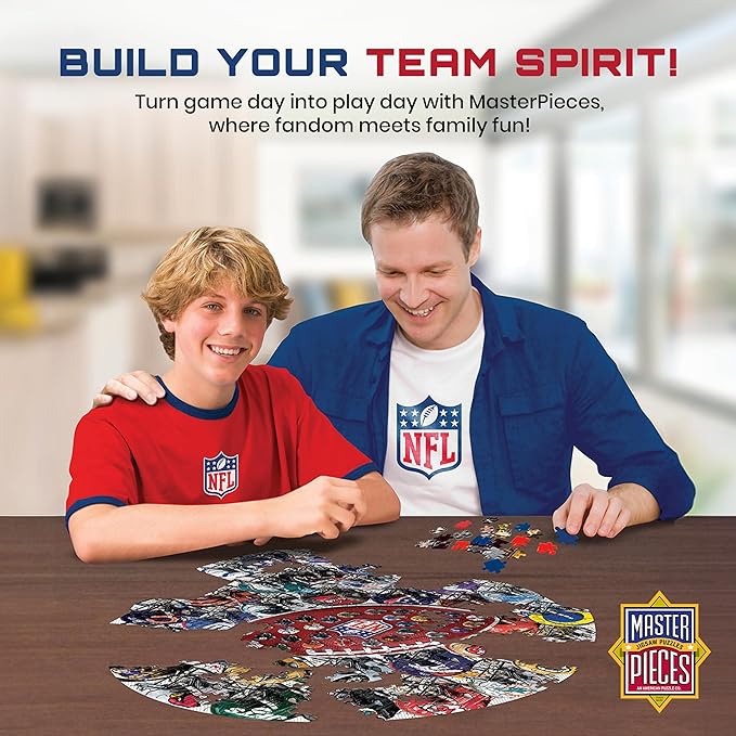 MasterPieces 500-Piece NFL Drip Art Helmet Shaped Puzzle - Perfect for NFL Fanatics - 25"x22"