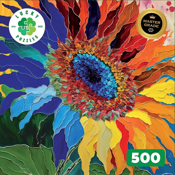 Lucky Puzzles – 500 Piece Jigsaw Puzzle for Adults | Sunflower Radiance | Floral Artwork | Moderate Difficulty