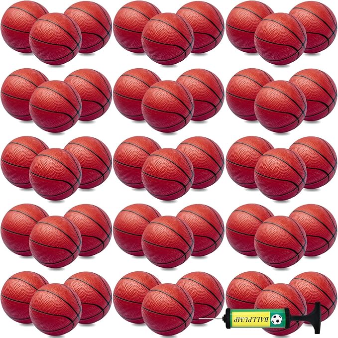 40Pcs 6" Inflatable Mini Basketball Balls Bulk Inflatable Small Basketball Set, PVC Small Basketballs for Over The Door Hoop Games Party Favors Indoor Outdoor Play Adults Kids Pool Beach