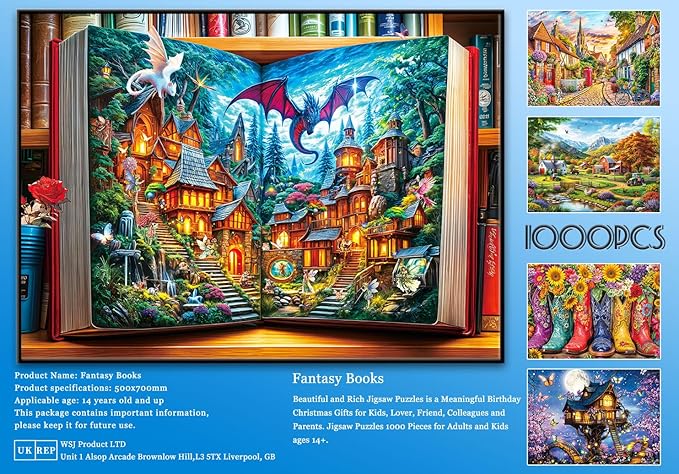 Jigsaw Puzzles for Adults 1000 Piece Puzzle for Adults 1000 Pieces Puzzle 1000 Pieces-The Magic Book of Fairy Tales