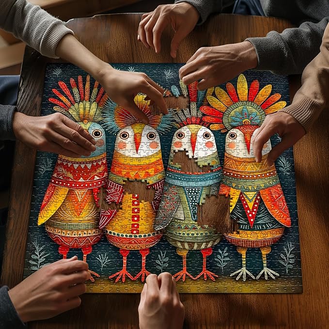Bird Puzzles for Adults 1000 Piece, Funny Nature Fantasy Animal Abstract Jigsaw Puzzle, Colorful Whimsical Cute Puzzles Challenge