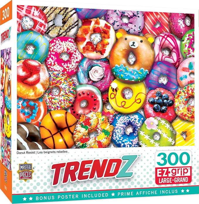 MasterPieces 300 Piece EZ Grip Jigsaw Puzzle - Donut Resist - 18"x24" - Jigsaw Puzzle with Vibrant Artwork and Durable Pieces - Fun Family Activity, Brain Challenge, and Educational Entertainment