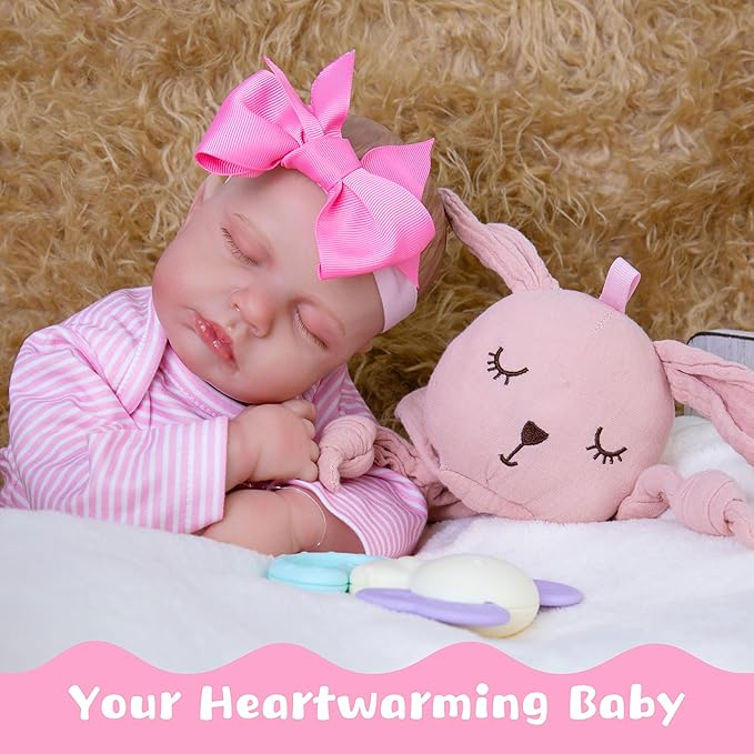 Milidool Lifelike Reborn Baby Dolls Girl-20-Inch Soft Body Realistic Newborn Real Life Baby Dolls with Complete Accessories Perfect for Cuddling, Playtime, and Gift Giving