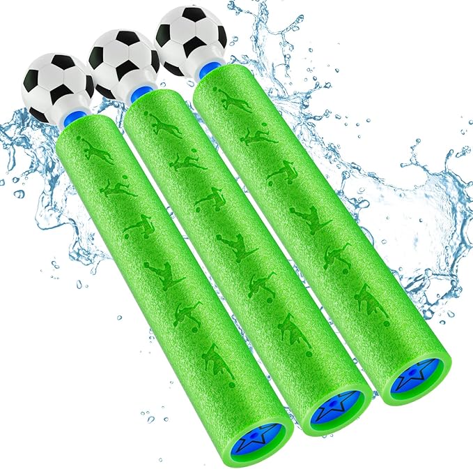 Foam Water Blaster Squirt Guns for Kids: Water Squirter Shooters for Kids Ages 4-12 with Football Design, Water Soaker Bulk for Summer Pool Toy Swimming Beach Backyard Outdoor Party Favors