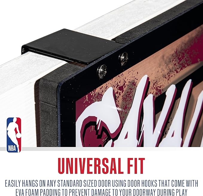 Franklin Sports NBA Team Over the Door Basketball Hoops - Kids Indoor Mini Basketball Hoop + Ball Set - NBA Fan Mini Hoops