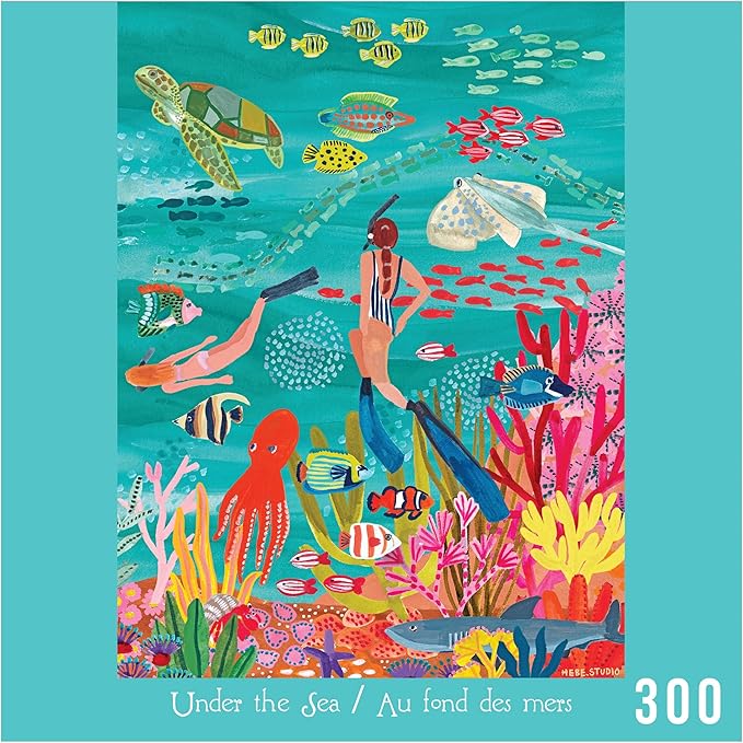 RoseArt - Hebe Studio - Under The Sea - 300 Piece Jigsaw Puzzle, Tropical Snorkel Scene Puzzle for Adults
