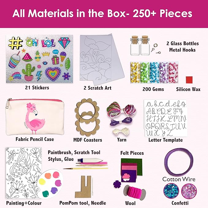 Chalk and Chuckles 7 Days of Arts & Crafts Kit – 30 Creative Activities for Kids Ages 9+
