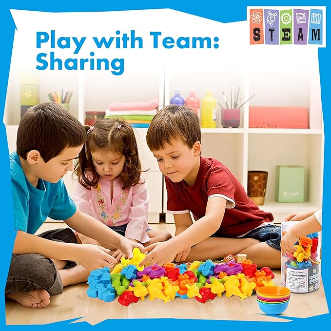 UNIQUE KIDS Counting Educational Learning Toy Set with Sorting Cups – Fun Color Classification and Math Training Game for Toddlers and Preschoolers Ages 3 and Up (Transport Vehicles)