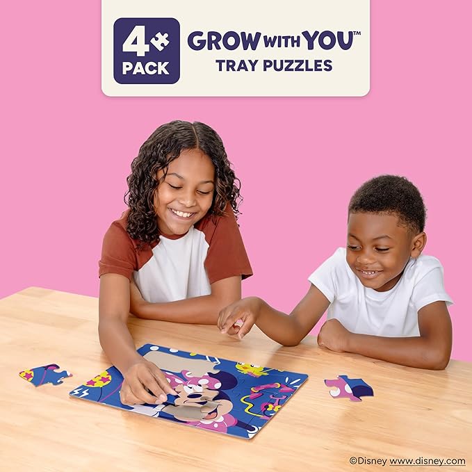 Disney Minnie Mouse - CEACO Tray Puzzles 4 Pack - Made for Kids Ages 4+