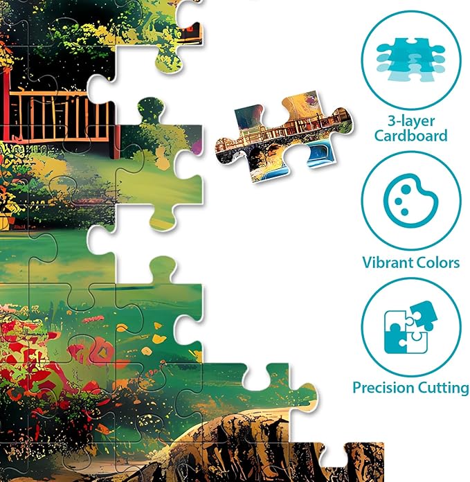 500 Piece Puzzles for Adults,Beautiful Country Cottage Jigsaw Puzzle for Adults Seniors,Recycled Cardboard Dogs Cat Puzzle 500 Piece,Family Activity Great Gift for Family Friends 20.5 * 15 inch