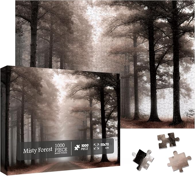 Mystery Forest Landscape Puzzles for Adults 1000 Pieces, Impossible Mystic Nature Plant Jigsaw Puzzles, Hard Difficult Tree Scenic Puzzle