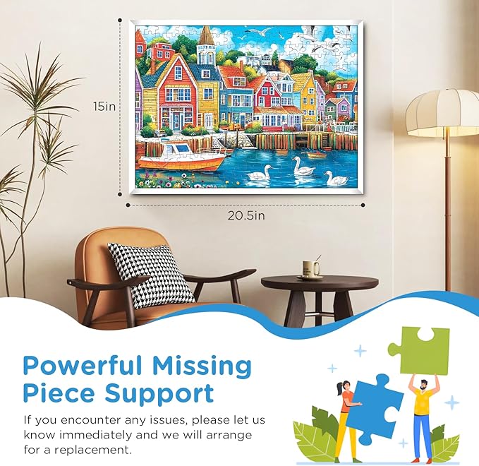 Jigsaw Puzzles 300 Pieces for Adults,300 Piece Puzzles for Adults,Sea Seagull Building Puzzle for Kids Ages 8-10 10-12,Recycled Paper Puzzle 300 Pieces,Home Decors Family Challenge Toys