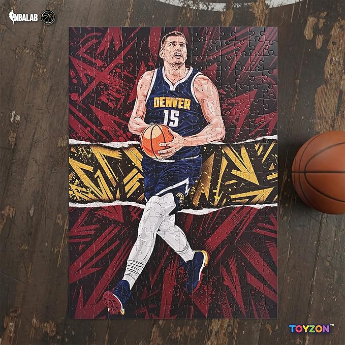 NBA Court Legends 300pc Nikola Jokic Jigsaw Puzzle for Kids & Adults, Premium Basketball Puzzle Game, Family Activity, Collector Gift for NBA Fans, Game Room or Home Display