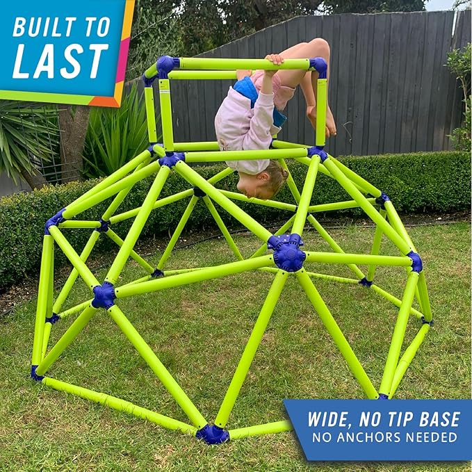 Eezy Peezy Climber with Top - Active Indoor Outdoor Play Set Climbing Dome Equipment Toys - Fun for Kids Ages 3 to 6 Years Old, Green and Blue