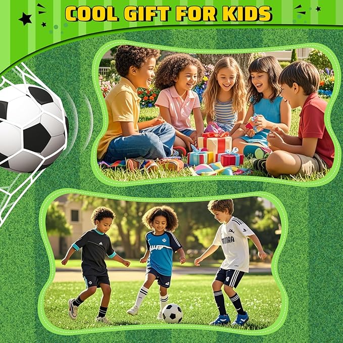 Soccer Goal Set with 3 Ball Pump for Toddler Kid, Portable Goals Training Equipment for Garden Indoor Outdoor Backyard, Birthday Gift for Boy Girl Sports Toy Family Game 23" W×18" H×12" D