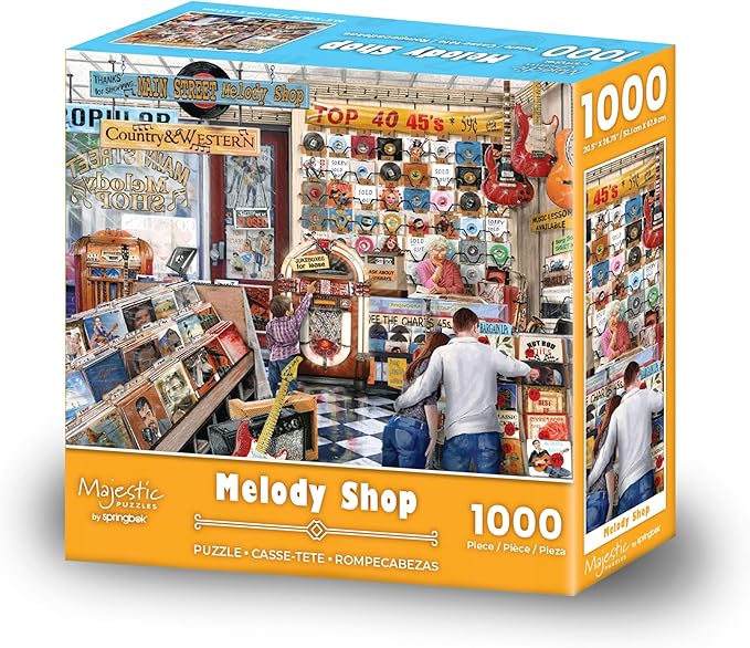 Majestic Value Brand 1000 Piece Jigsaw Puzzle of a Nostalgic Vinyl Record Shop