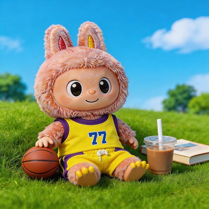 Sports-Themed Basketball 3-Piece Set,is Suitable for a 17cm Dolls, Dolls Clothing Accessories (NO.77)【 Key Point 】 ：Only Clothes, no Dolls.