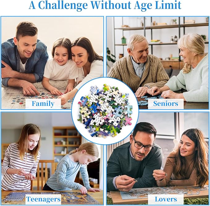 CHengQiSM 1000 Piece Puzzle for Adults, Seaside Resort Puzzles for Adults 1000 Pieces, Seashore City Jigsaw Puzzle for Adults Teens Seniors, Premium Thick Cardboard, Finished Size 27.6 x 19.7 inches
